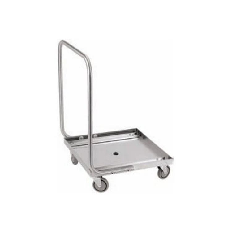 Carrello cesti lavastoviglie 50x50 in acciaio inox con ruote e rialzo