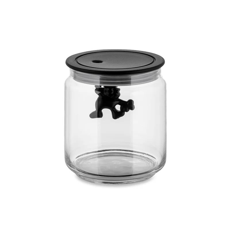 GIANNI Barattolo con coperchio in resina termoplastica - Nero 70 CL