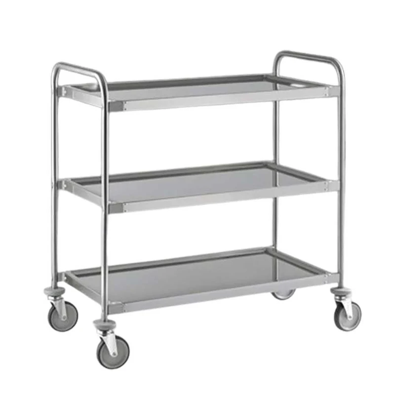 Carrello inox 3 piani saldato con freno cm.100x50 h.93.5