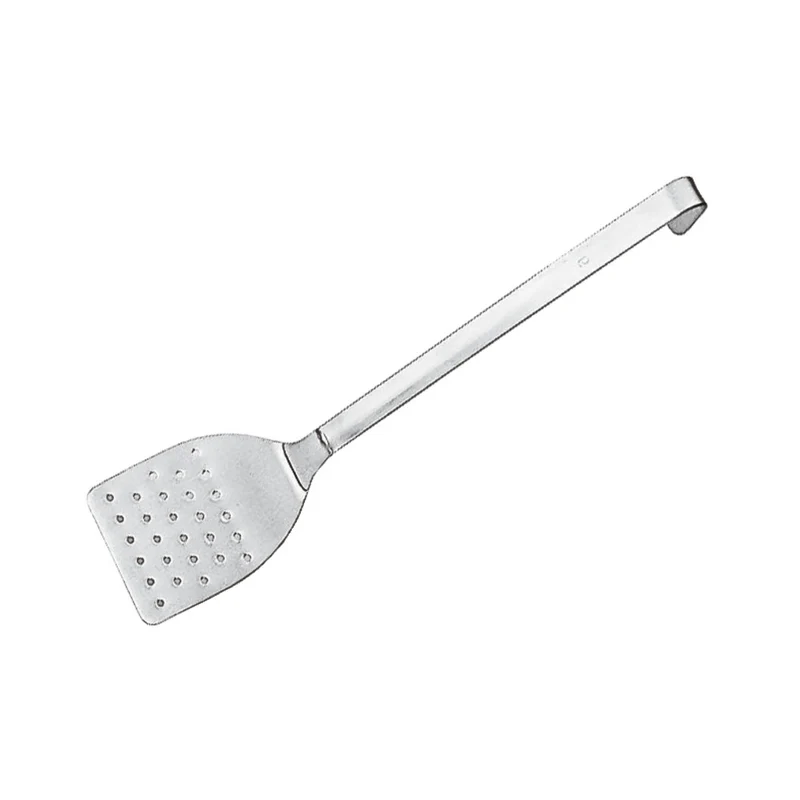 Paletta inox unipezzo cm.10 forata con manico corto cm.24 paderno