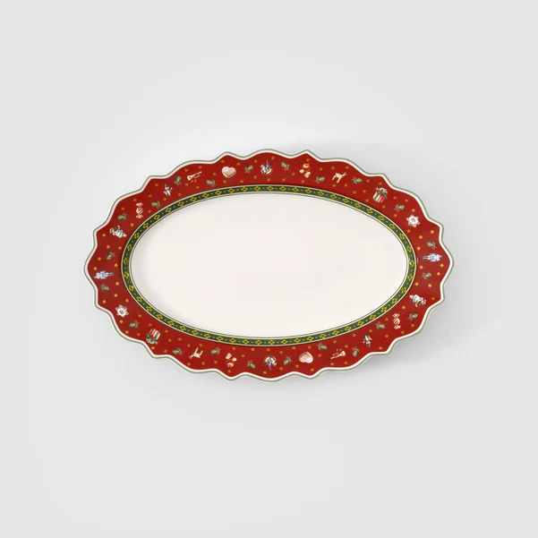 Toy's Delight Vassoio da portata rosso, Premium Porcelain