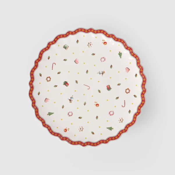Toy's Delight Alzata per torte rossa, Ø28 cm, Premium Porcelain