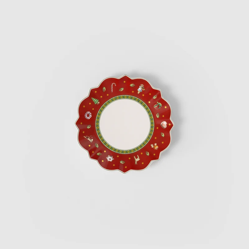 Toy's Delight Piatto da pane rosso, Ø17,9 cm, Premium Porcelain
