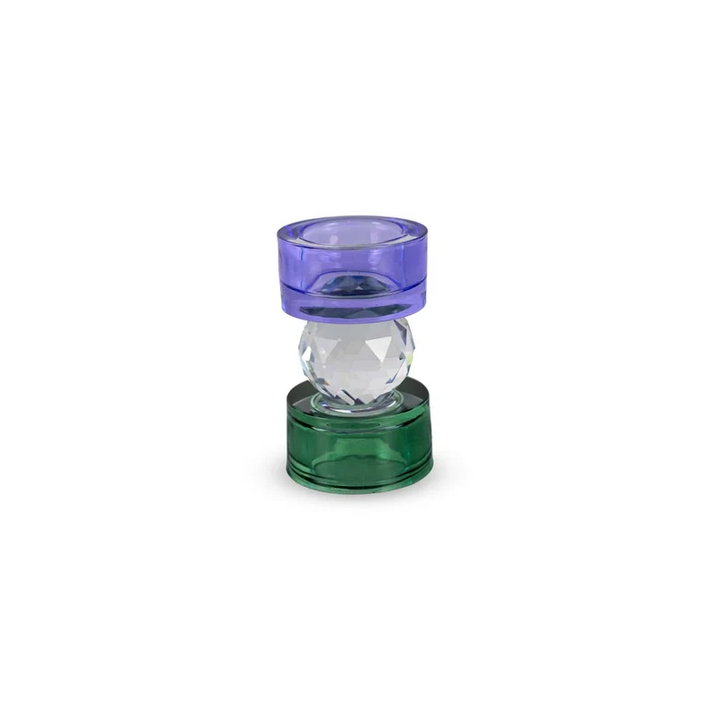 Porta candela 6,4x11cm - Vetro Borosilicato / Viola E Verde