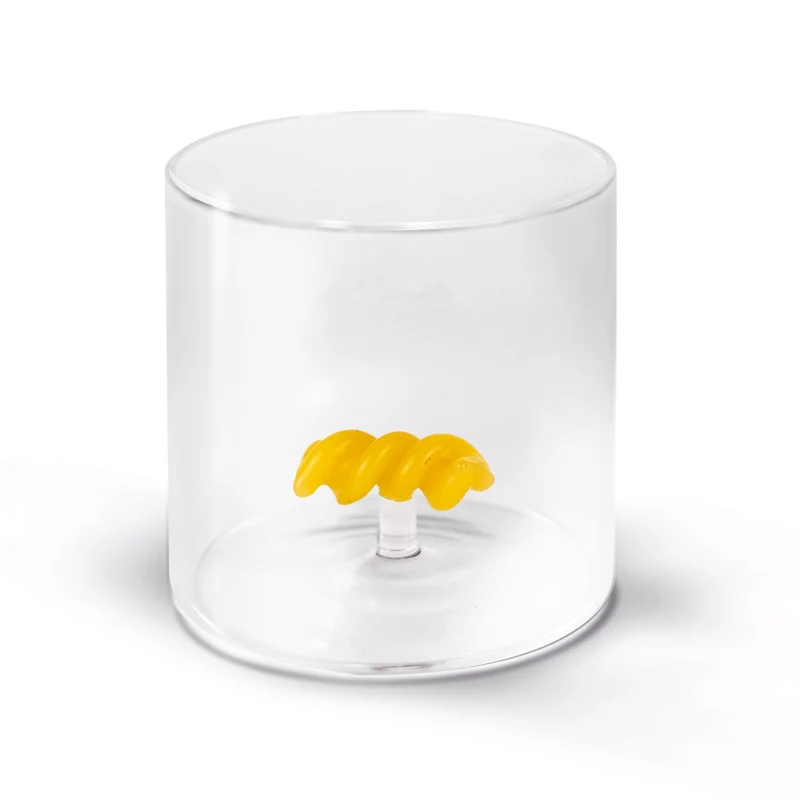 Wd Lifestyle - Bicchiere in vetro borosilicato - Decoro Pasta Fusillo