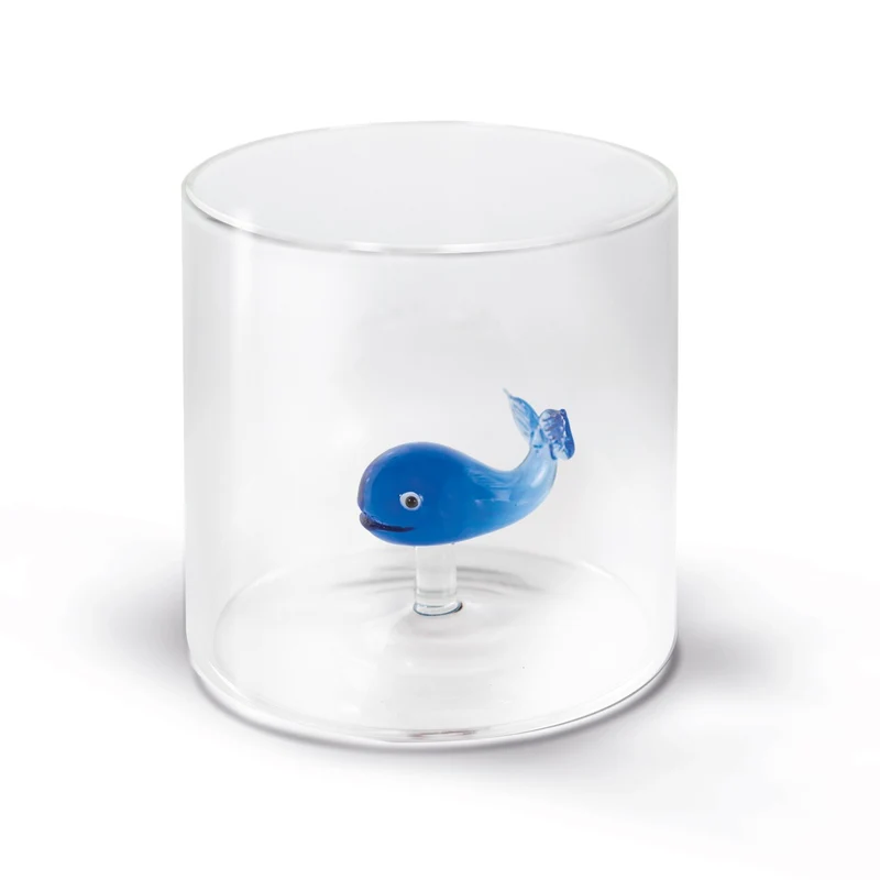 Wd Lifestyle Bicchiere in vetro borosilicato - 250 ml / Decoro Balena