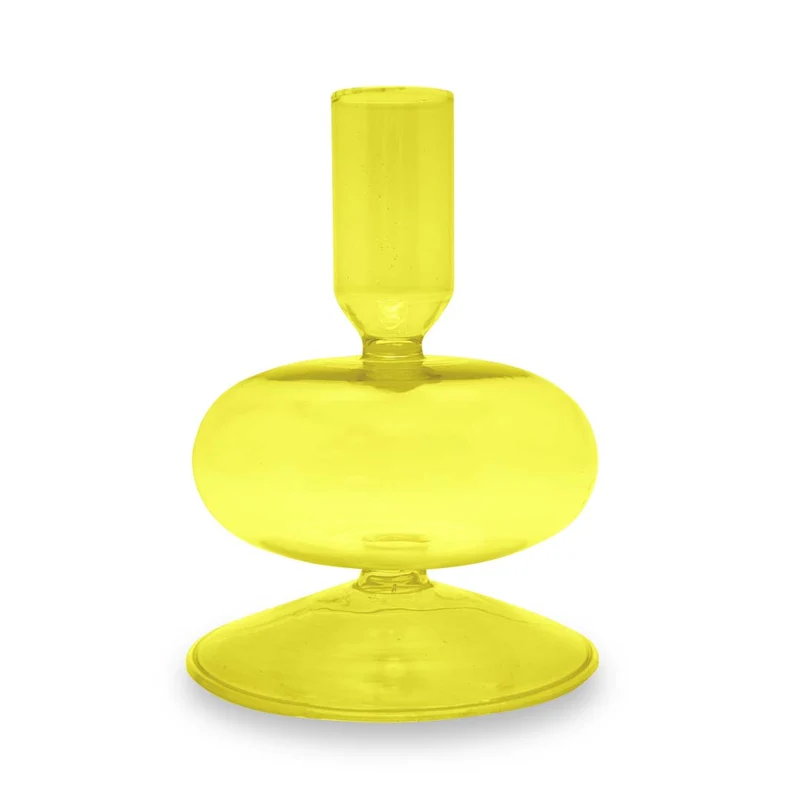 Porta candele in vetro borosilicato - 12 cm Giallo