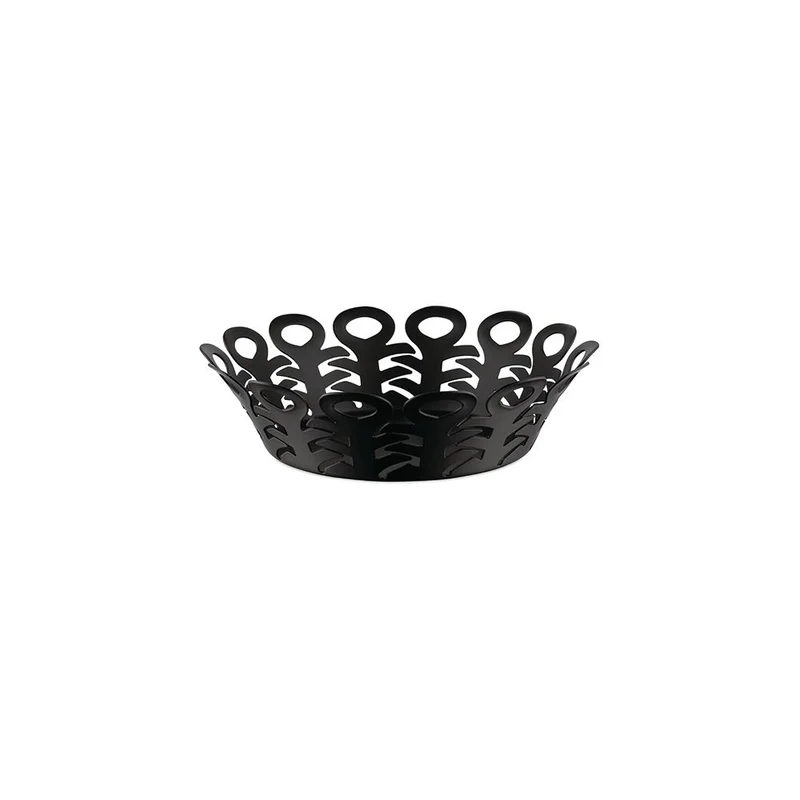 VIMINI Cestino traforato in acciaio colorato - 21 cm Nero