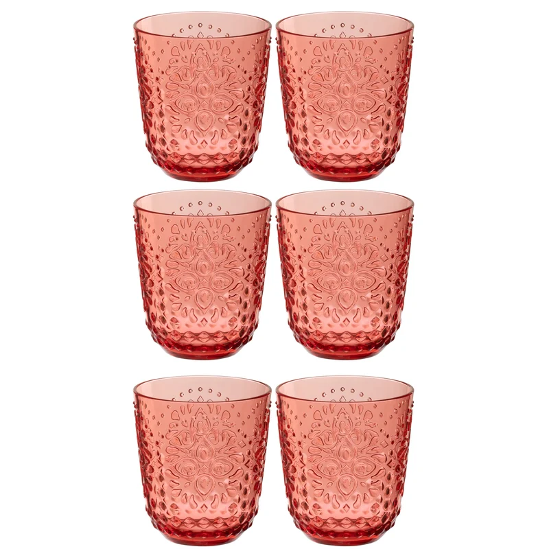 J-Line acrilico - plastica - rosso - confezione da 6