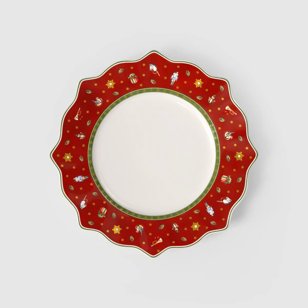 Toy's Delight Piatto piano rosso, 28,4 cm, Premium Porcelain