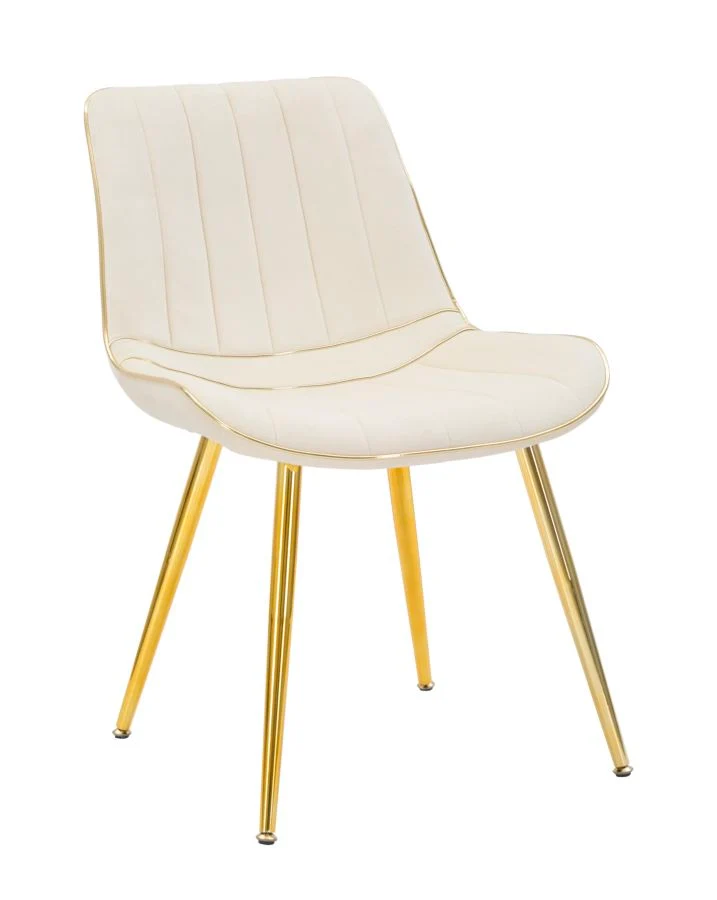 Set di 2 Sedie Paris Crema e Oro cm 51x59x79
