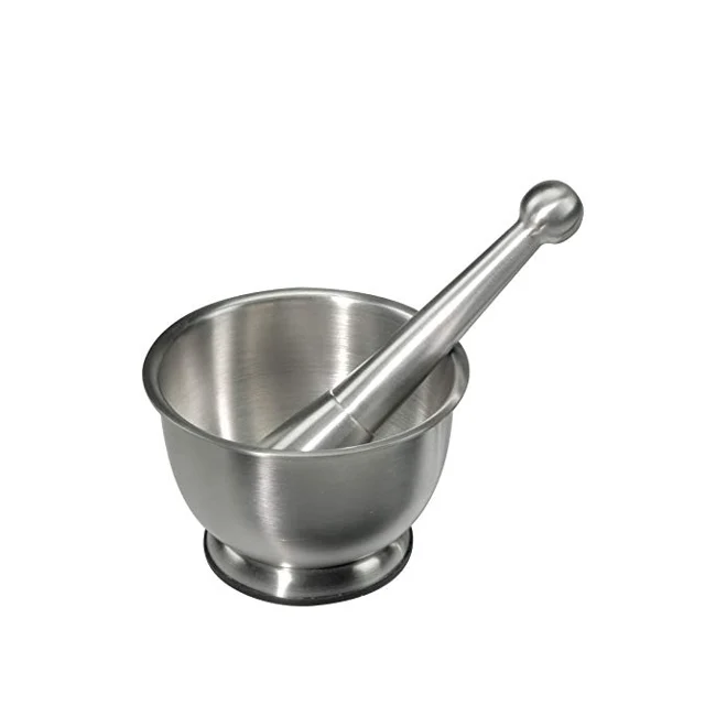 Pestello inox con mortaio inox ilsa