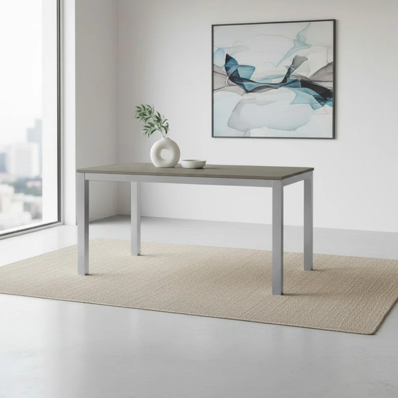 Tavolo allungabile 120x80 struttura alluminio e piano larice grigio Monster