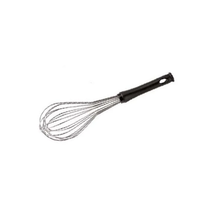 Frusta inox a palla manico nero cm.35