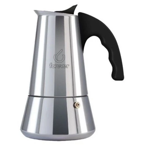 Caffettiera moka inox per induzione 4 tazze