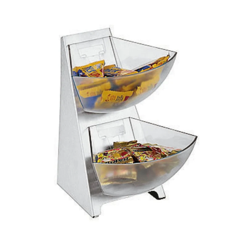 Distributore buffet inox cm.19x24 h.28 con 2 piani in san paderno