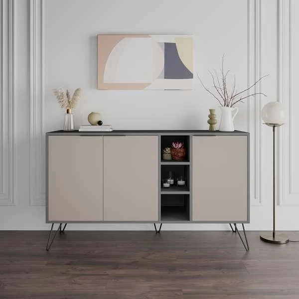 Madia Clara antracite 3 ante tortora 142x35,6x83h