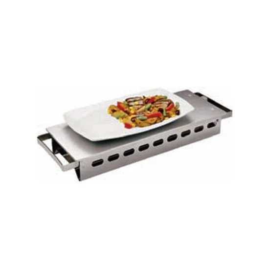 Rechaud inox da sala con piatto in alluminio cm.33x18 h.6.5