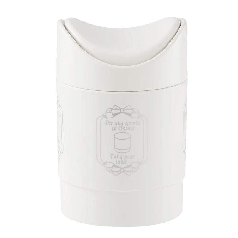Cestino tavola rifiuti bianco coperchio basculante