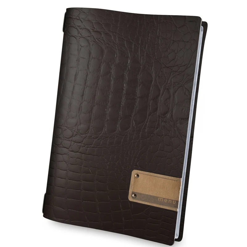 Portamenu' fashion cm.23.2x31.8 formato a4 marrone coccodrillo
