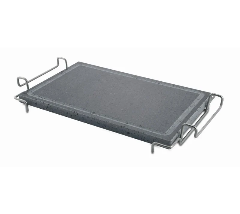 Pietra lavica convivio cm.23x37 rettangolare maxi con stand inox