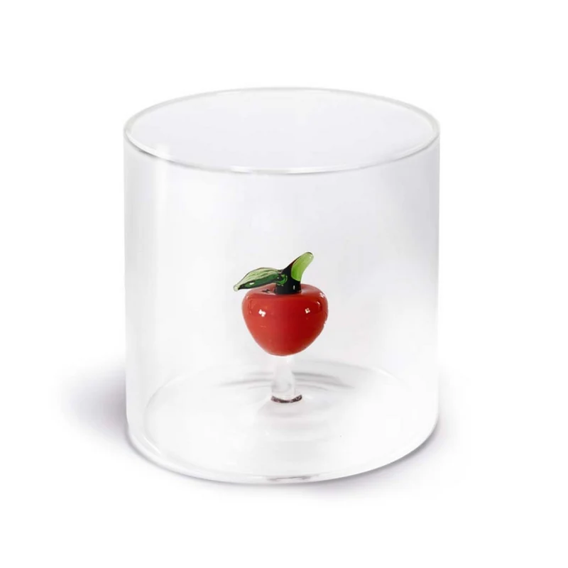 Wd Lifestyle Bicchiere in vetro borosilicato Capacità 250 ml Decoro mela - WD566