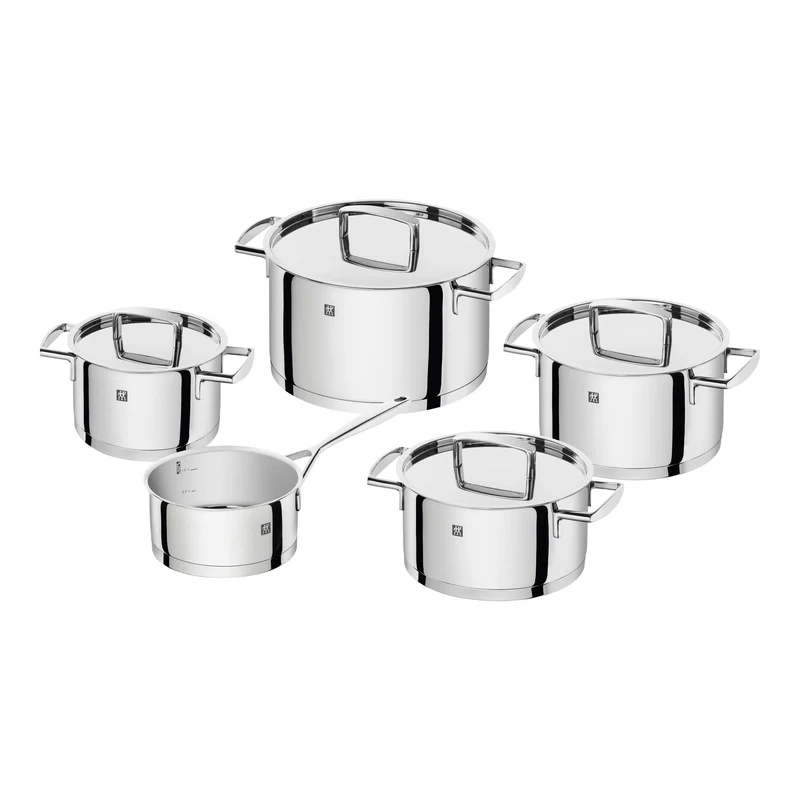 PASSION 5-pz., Set di pentole, argento