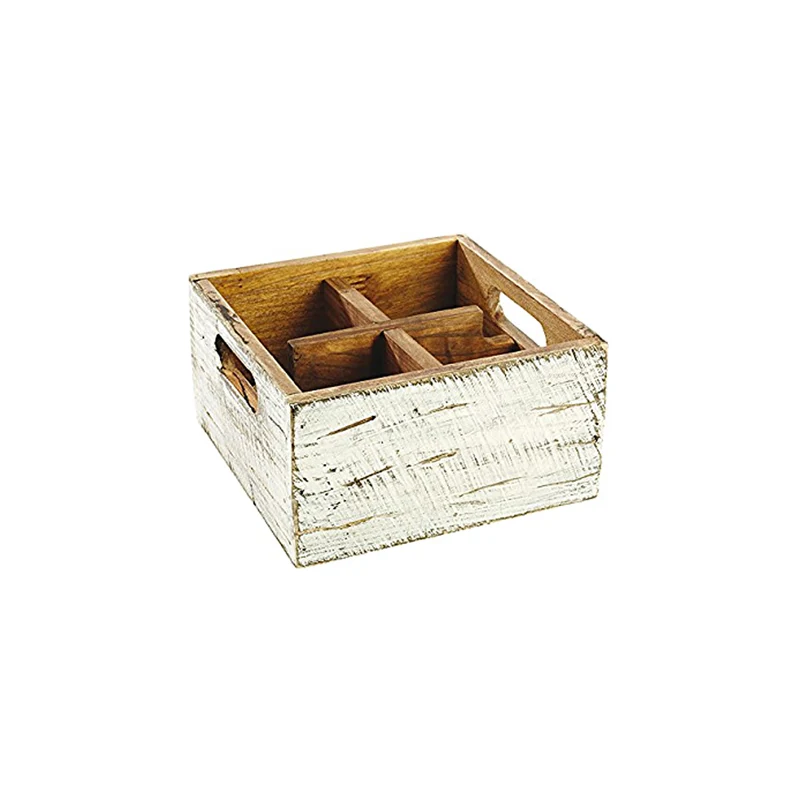 Cassetta legno porta condimenti 4 scomparti paderno