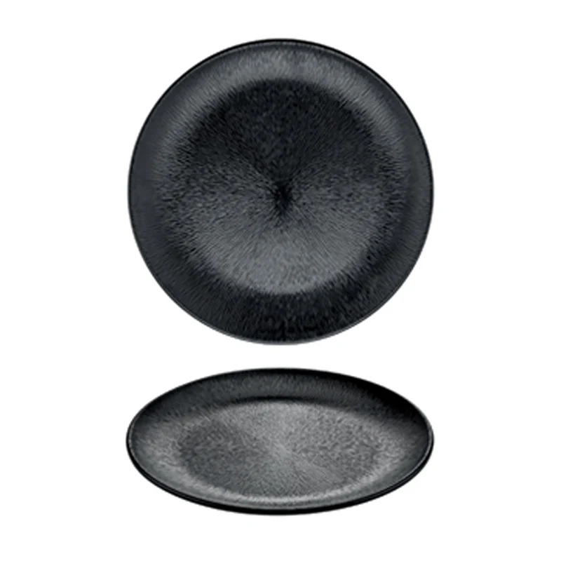 Vassoio melamina cm.40 rotondo nero zigrinato