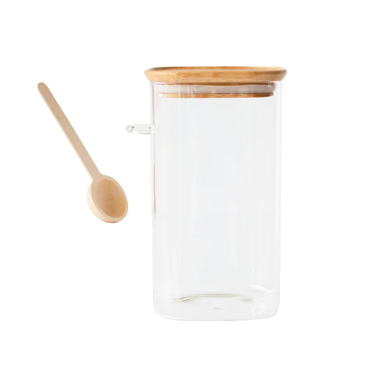 Barattolo quadrato con misurino - 1400ml