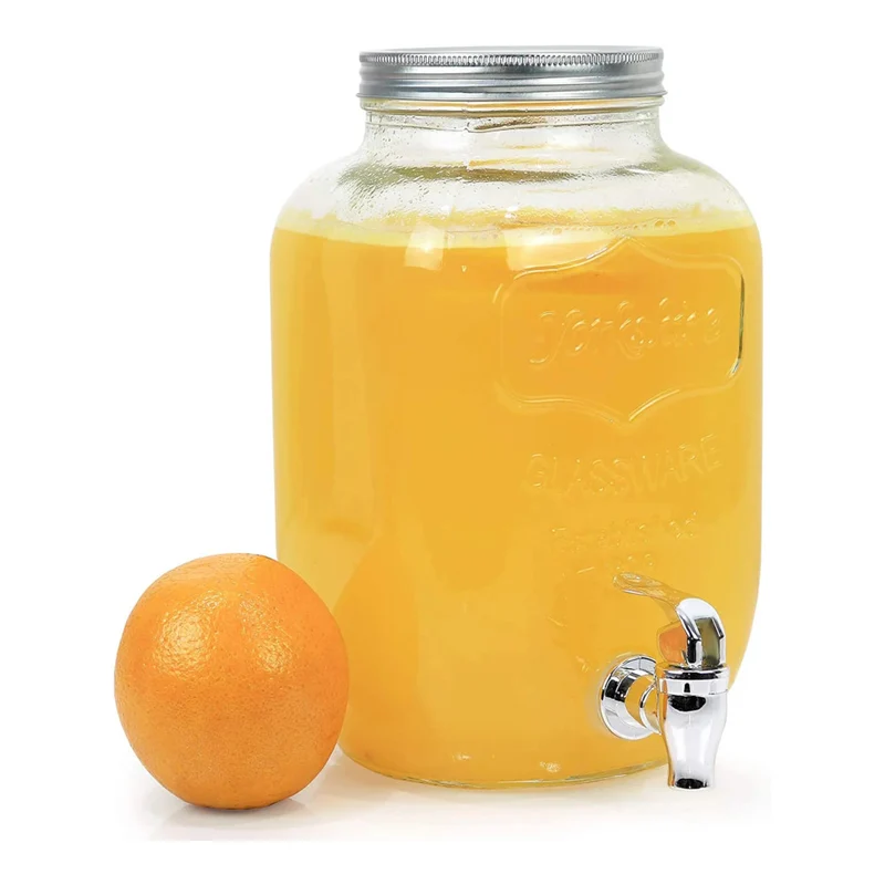Caraffa in vetro porta bevande con rubinetto lt.3