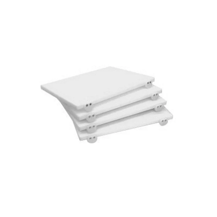 Tagliere polietilene bianco con fermi cm.50x30 h.2