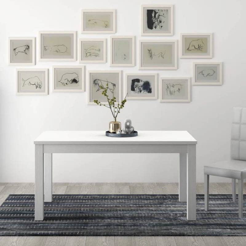Tavolo allungabile Empoli 160x90 bianco frassinato