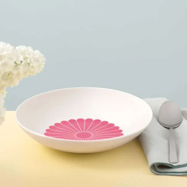 FLEUR Piatto per pasta - Rosa, 620 ml, Premium Porcelain
