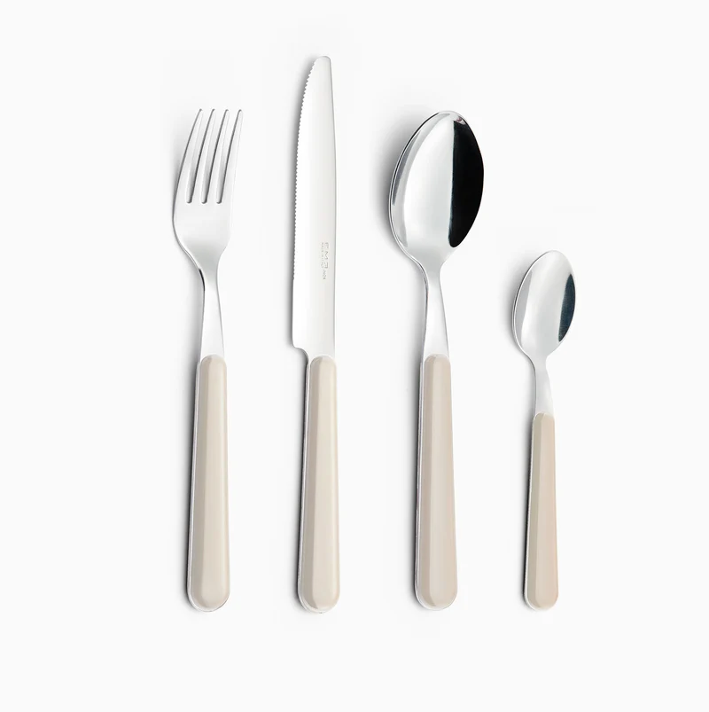 Servizio Set di Posate 24 pezzi in Acciaio Inox Eme Brio Avorio 18