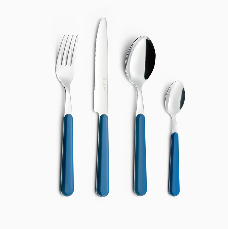 Servizio Set di Posate 24 pezzi in Acciaio Inox Eme Brio Azzurro 3