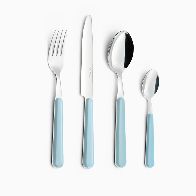 Servizio Set di Posate 24 pezzi in Acciaio Inox Eme Brio Azzurro 63