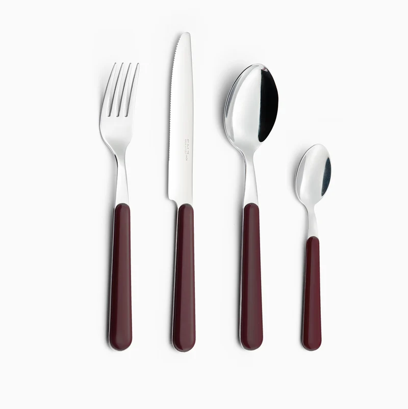 Servizio Set di Posate 24 pezzi in Acciaio Inox Eme Brio Bordeaux 10