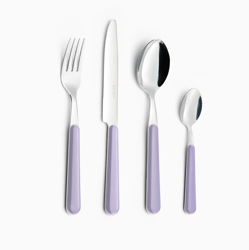 Servizio Set di Posate 24 pezzi in Acciaio Inox Eme Brio Lilla 65