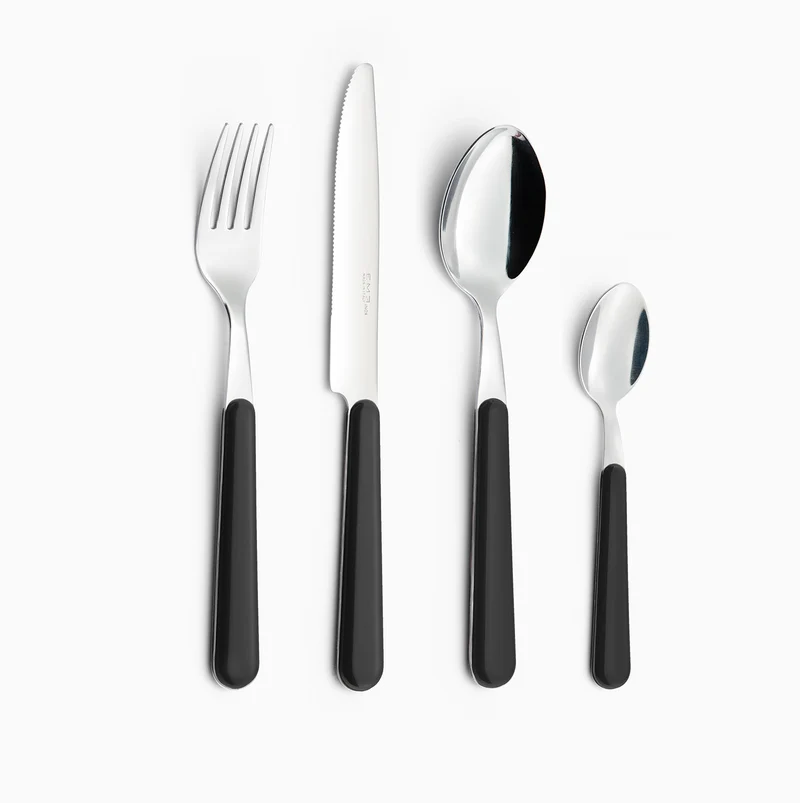 Servizio Set di Posate 24 pezzi in Acciaio Inox Eme Brio Nero 1