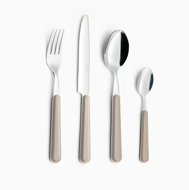 Servizio Set di Posate 24 pezzi in Acciaio Inox Eme Brio Sabbia 7528