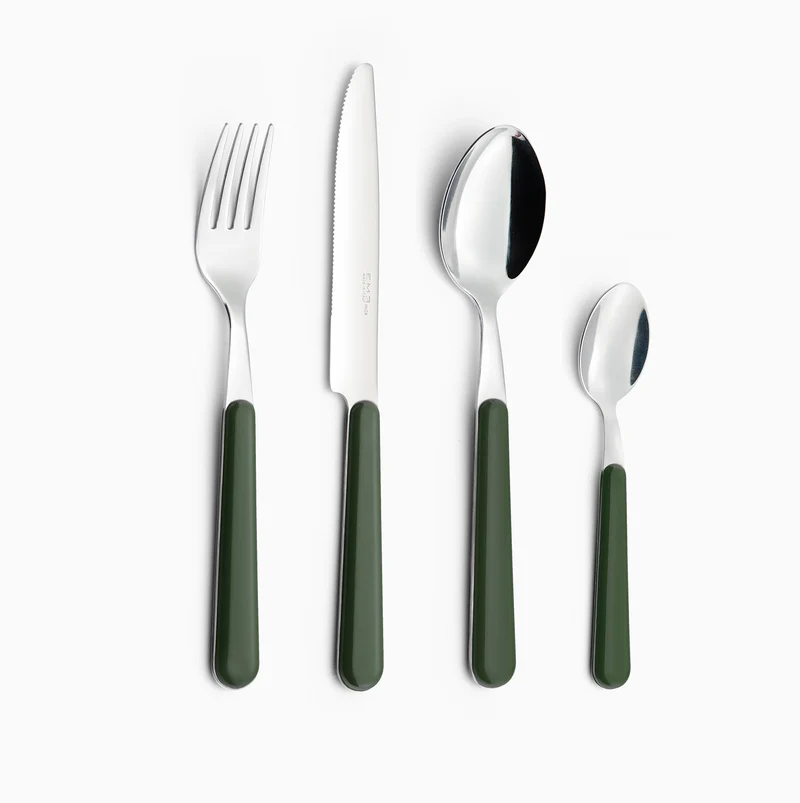 Servizio Set di Posate 24 pezzi in Acciaio Inox Eme Brio Verde 23