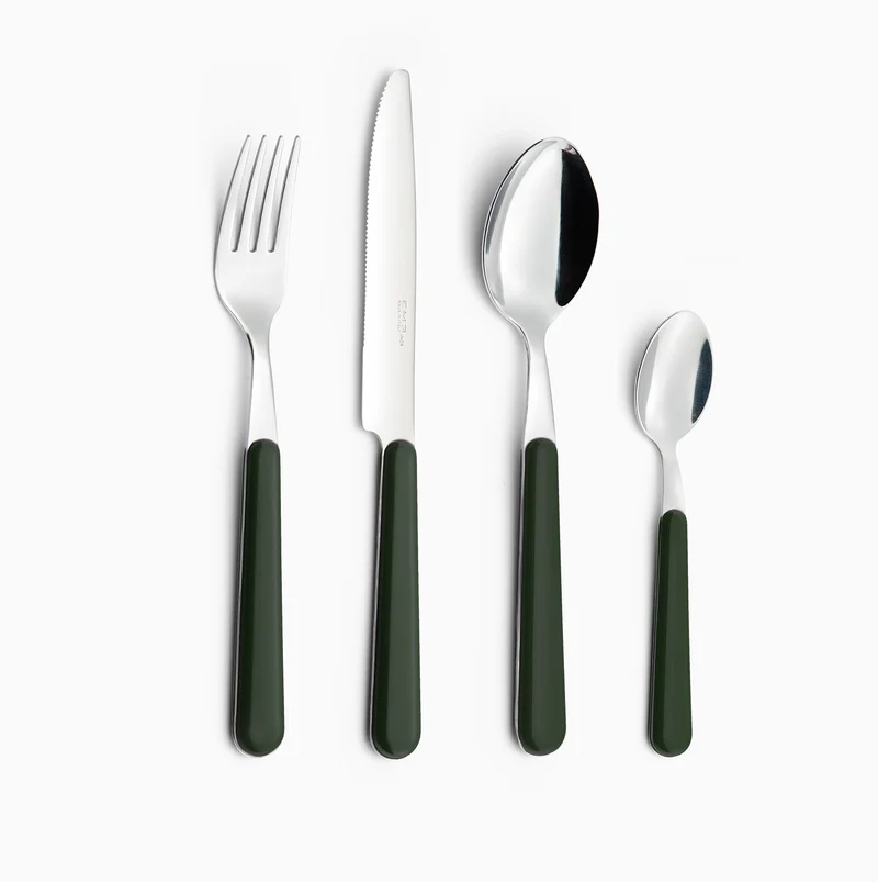 Servizio Set di Posate 24 pezzi in Acciaio Inox Eme Brio Verde 61
