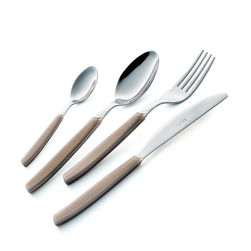 Servizio Set di Posate 24 pezzi in Acciaio Inox Eme Cromo Nocciola 408