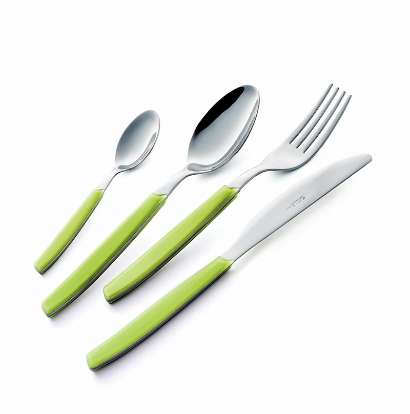 Servizio Set di Posate 24 pezzi in Acciaio Inox Eme Cromo Verde 737