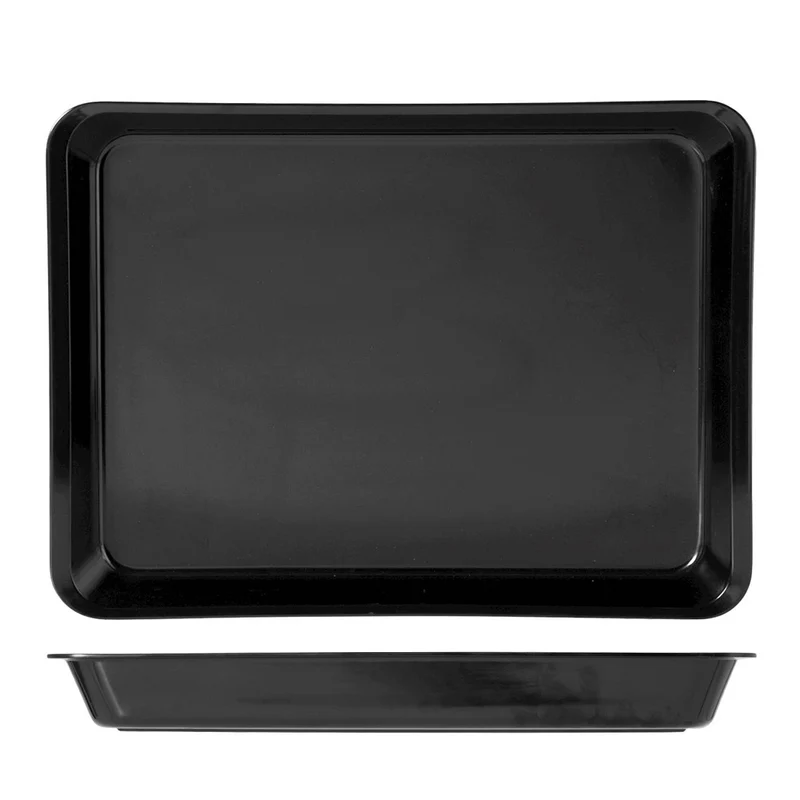 Vassoio melamina con bordo cm.35x25 h.4 nero