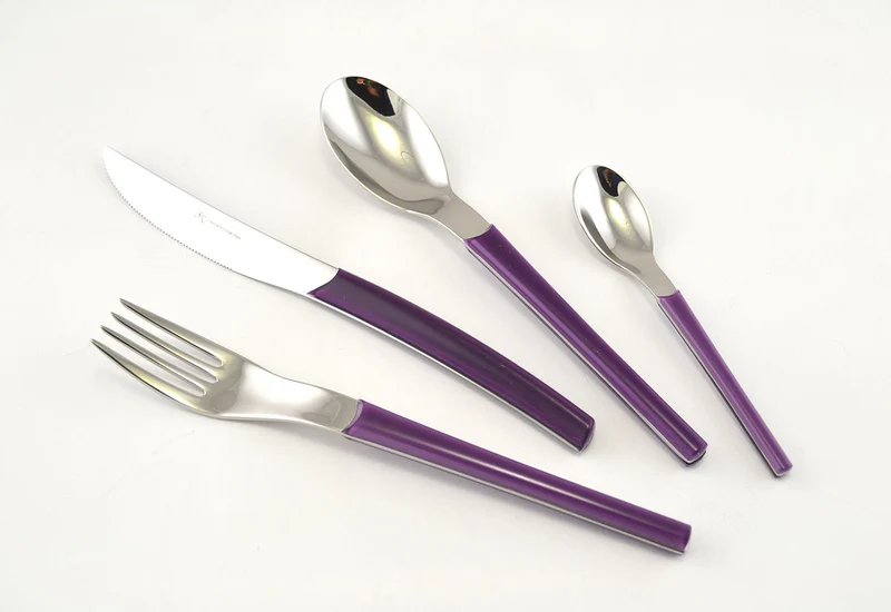Servizio Set di Posate 24 pezzi in Acciaio Inox Eme Loto Viola 2623