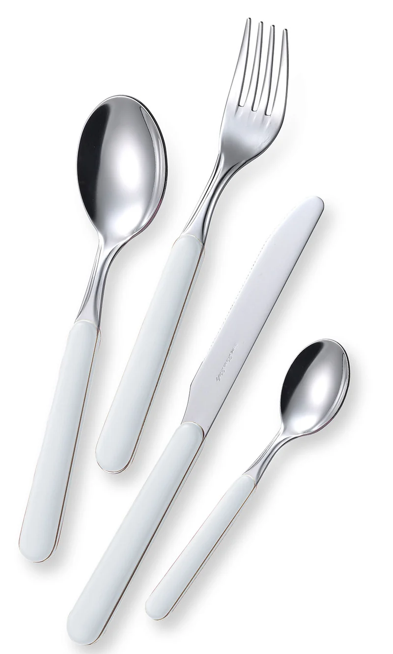 Servizio Set di Posate 24 Pezzi in Acciaio Eme Bonita Bianco 19