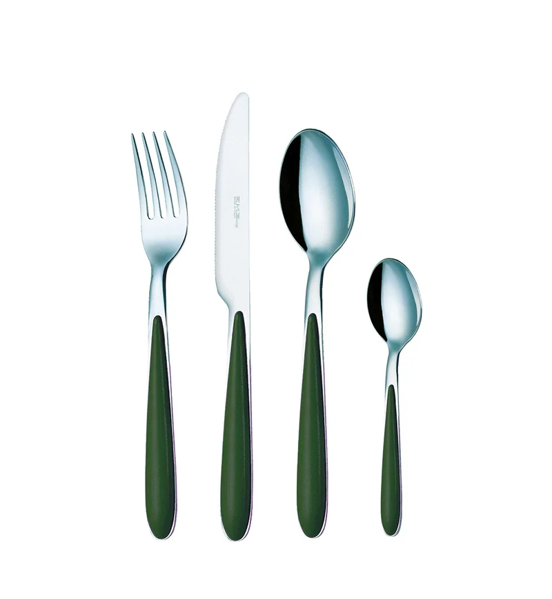 Servizio Set di Posate 24 Pezzi in Acciaio Eme Caribe Verde 61