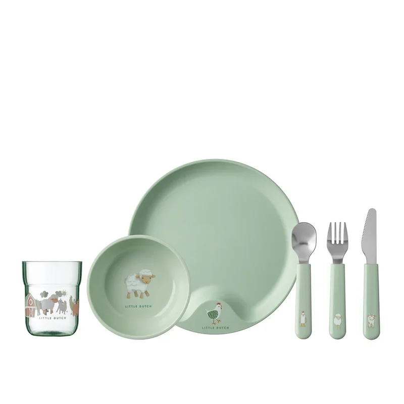 Set 6 Pezzi di stoviglie per bambini "Mio - Little Farm" / Verde